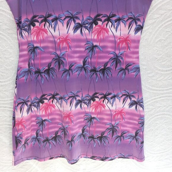 Mirasol Tank Style Mini Dress Or Tunic Top Colorful Palm Trees 2XL (T-391) - Picture 4 of 12